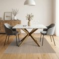 thumbnail image 3 of ODIKA 5'x7' Brown Micro-Crosshatch Stilt Design Washable Area Rug Intricate Geometric Lines and Patterns Non-Slip, Low Pile, Stain Resistant for Guest Room, Lounge, Apartment, 3 of 7