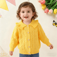 thumbnail image 3 of Younger Tree Baby Girl Cardigan Sweaters Long Sleeve Button Closure Knitted Cable Cardigan Coat for 6-9 Months, 3 of 10