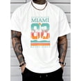 thumbnail image 1 of [Miami Print Tee Shirt] Redovis Miami Print Tee Shirt - Casual Short Sleeve T-shirt for Summer, 1 of 4