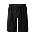 thumbnail image 3 of MRULIC mens shorts Mens Sports Shorts Striped Jogging Bottoms Summer Training Trousers With Pockets Elastic Waistband Breathable Shorts Men Casual Shorts Black + L, 3 of 5