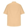 thumbnail image 6 of Solid Cotton Linen Henley Shirts Men's Casual Loose Fit Moisture Wicking Summer Tees Cozy Soft Pullover Loungewear, 6 of 6