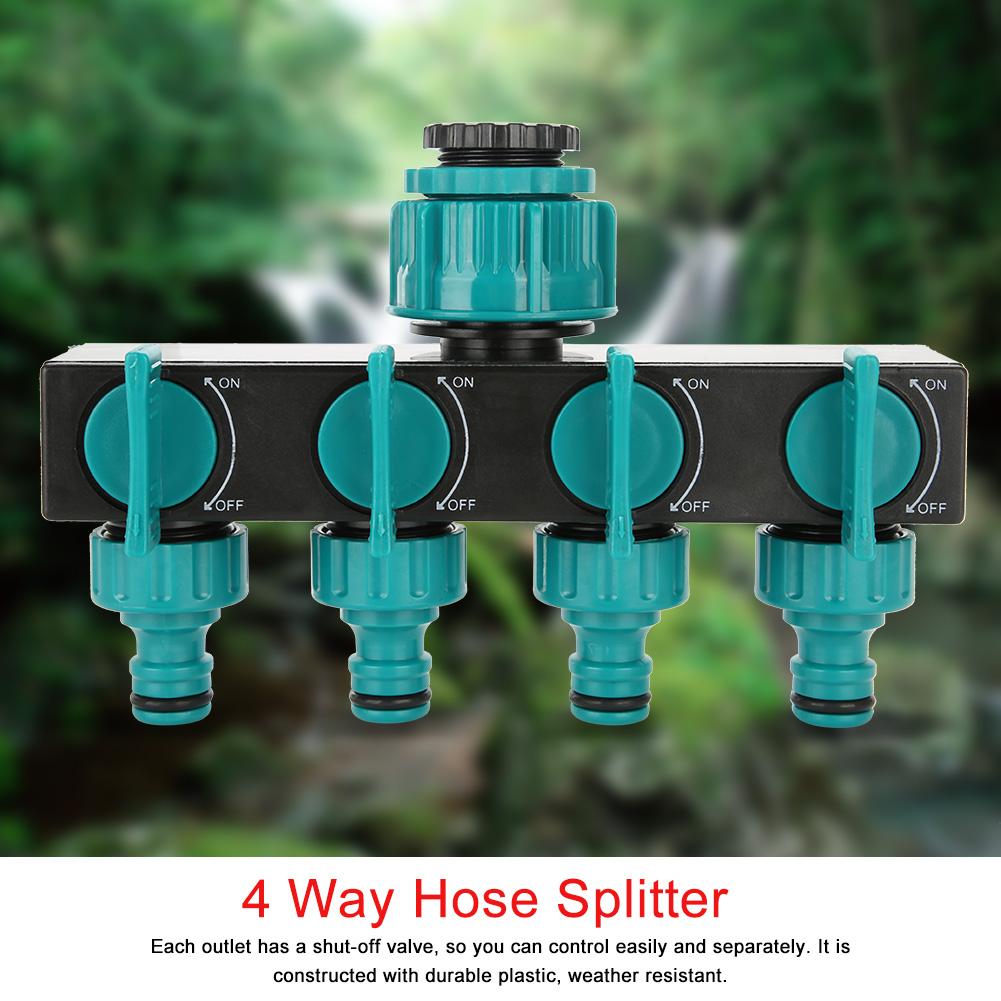 LHCER 4 Way Garden Irrigation Watering Tap Hose Splitter Connector