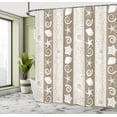 thumbnail image 4 of Ambesonne Nautical Shower Curtain, Sea Animals Shells Stripes, 69"Wx70"L, Dark Tan, 4 of 4