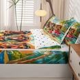 thumbnail image 5 of Homewish Dachshund Dog Zipper Queen Comforter Set with Fitted Sheet and 2 Pillowcases,Ocean Beach Zipper Bedding Set,Starfish Palm Tree Decor,Polkadot Reversible,4pcs, 5 of 8