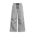 thumbnail image 3 of Weebloom Teen Boy Sweatpants Kids Athletic Running Pants Wide Leg Baggy Elastic Waist Joggers Pants With Pockets 5-16 Years Trousers Grey 15-16 Years, 3 of 4