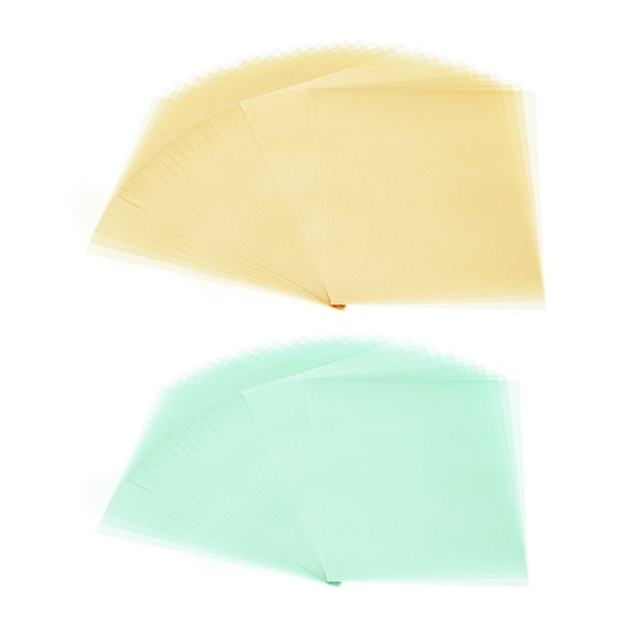 Uxcell 60 Sheets Vellum Paper 8.5 x 10.98 inch, Printable Translucent Paper for Invitations Beige Gold, Light Blue