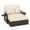 Beige + Mix Brown, variant on Costway Patio Rattan Daybed Set with Cushioned Loveseat & Storage Ottoman for Porch Beige + Mix Brown