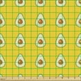 thumbnail image 2 of Ambesonne Avocado Fabric by the Yard Upholstery, Repeating Simple Aguacates, 2 Yards, Orange Lime Green and Brown, 2 of 5