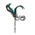 thumbnail image 5 of Women Masquerade Mask with Stick, Handheld Carnival Halloween Mardi Gras Mask,Venetian Party Metal Rhinestone Mask, 5 of 7