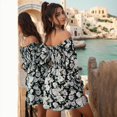 thumbnail image 3 of Gibobby Vestido casual de punto para mujer Vestido largo con estampado de flores bohemias de verano para mujer, vestido de manga larga con mangas acampanadas(Negro,CH), 3 of 5