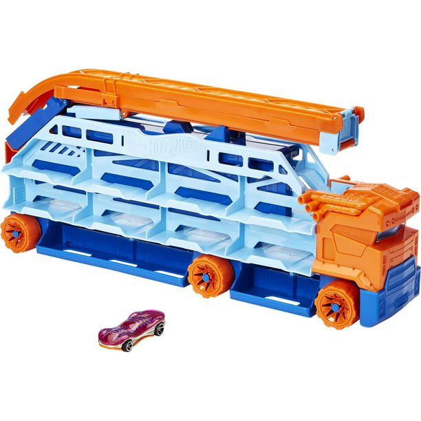 Hot City Speed Transport Hauler with 1 Toy Car, Stores 20+ 1:64 Scale Vehicles - Walmart.com