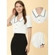 thumbnail image 2 of INSPIRE CHIC Blusa De Chifón Con Botones De Manga Corta Y Cuello Peter Pan Para Mujer Blanco XS, 2 of 5