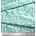thumbnail image 3 of Soimoi Polyester Crepe Fabric Stripe,Leaves & Hen Block Print Sewing Fabric Yard 42 Inch Wide, 3 of 3