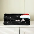 thumbnail image 4 of Funny Christmas Blanket 40x50 Inch, Santa Claus Red Hat Throw Blanket for Kids, Hand Drawn Xmas Ho Ho Fuzzy Blanket, Winter Cartoon Falling Snow Black White Red Flannel Blanket, 4 of 6