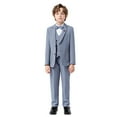 thumbnail image 2 of Mercatoo 5Pcs Boys Slim Fit Formal Suits Piano Hosting Performance Kids Suits Boy Wedding Handsome Outfit for 3 to 15 Years, 2 of 9