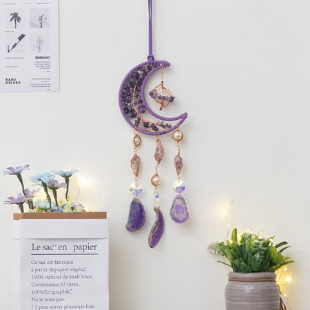 Dreamsum 1 pc Moon Agate Dream Catchers Tree of Life Pendant Rainbow Maker Home Hanging Decoration
