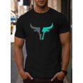 thumbnail image 1 of Outdoor Adventures| Men's Casual Short Sleeve T-Shirt with Trendy Letter Print, Stretchy Knit Fabric, Round Neck, Regular Fit, Ideal for Sports & Leisure Activities, 1 of 5