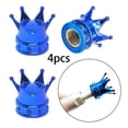 thumbnail image 4 of 4 tapones para válvulas de neumáticos con forma de corona, accesorios exteriores para automóviles, a prueba de polvo. Azul, 4 of 9