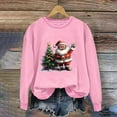 thumbnail image 4 of Christmas Shirts for Women Striped Sweatshirt Pink Off The Shoulder Sweatshirt Long Sleeve Blouses Dressy Casual, 4 of 4