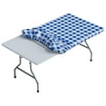 thumbnail image 3 of Sorfey Fitted Picnic Table Cover Checkered Rectangle Stretchable Tablecloth, Blue 36"x 72", 3 of 9