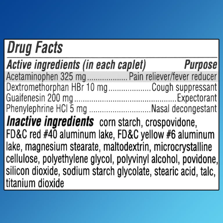 Equate Maximum Strength Multi-Symptom Cold, Flu & Sore Throat Medicine, 30ct Caplets