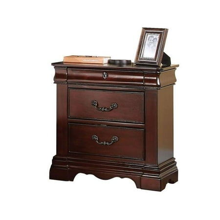 Urban Designs Vintage 2 Drawer Nightstand With Hidden Drawer