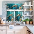 thumbnail image 6 of Kitchen Window Curtains Valance and Tier Set, Underwater Turtle Coral Starfish Flower Rod Pocket Tier Curtain Valance Set, Summer Sea Water Light Filtering Cafe Curtains for Bedroom Living Room, 6 of 9