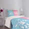 thumbnail image 3 of Ambesonne Party Quilted Bedspread Set 2 Pcs, Minimalist Horse Stork Bear, Twin Size, Pale Pink and Sky Blue, 3 of 5