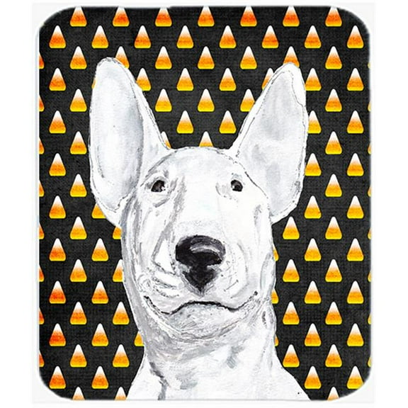 7.75 x 9.25 In. Bull Terrier Halloween Candy Corn Mouse Pad, Hot Pad or Trivet
