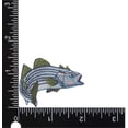 thumbnail image 2 of Stripe Bass, Facing Right, Fishing, Embroidered, Iron on Patch, 2 of 4