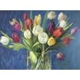 thumbnail image 2 of Strube, Ling 14x11 Gold Ornate Wood Framed with Double Matting Museum Art Print Titled - Tulip Bouquet, 2 of 4