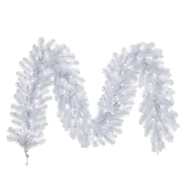 Guirnalda Navideña Picea Blanca Cristal Vickerman 2.7m con LED