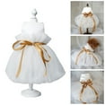 thumbnail image 2 of Pet Dress for Small to Medium Girl Dogs - White Princess Mesh Texture with Silky Edge and Tie Belt for Wedding Party, 2 of 8