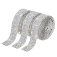thumbnail image 1 of Unique Bargains 3 Rouleaux 1 Yard 8 mm Ruban de Strass en Cristal Autocollant pour Projet d'Artisanat, Blanc, 1 of 5