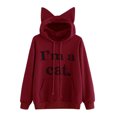 thumbnail image 1 of TheFound Women's Long Sleeve Printed Top, Cute Ears Hoodie with Cartoon Patterns, 1 of 3