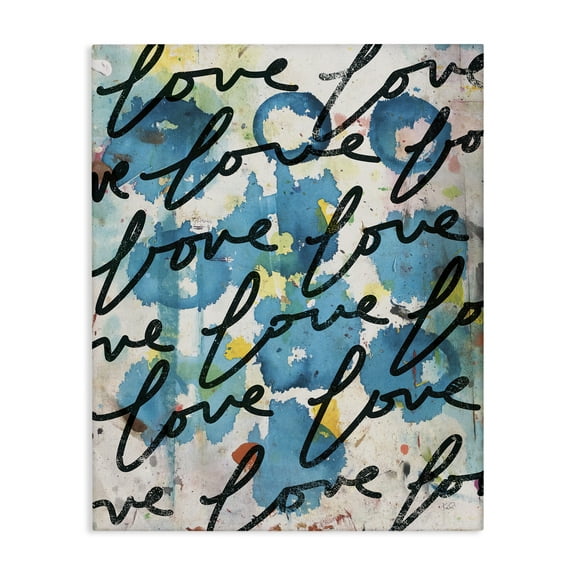 Stupell Industries Urban Love Pattern Typography Painting Gallery Wrapped Canvas Art Print Wall Art, 16 x 20