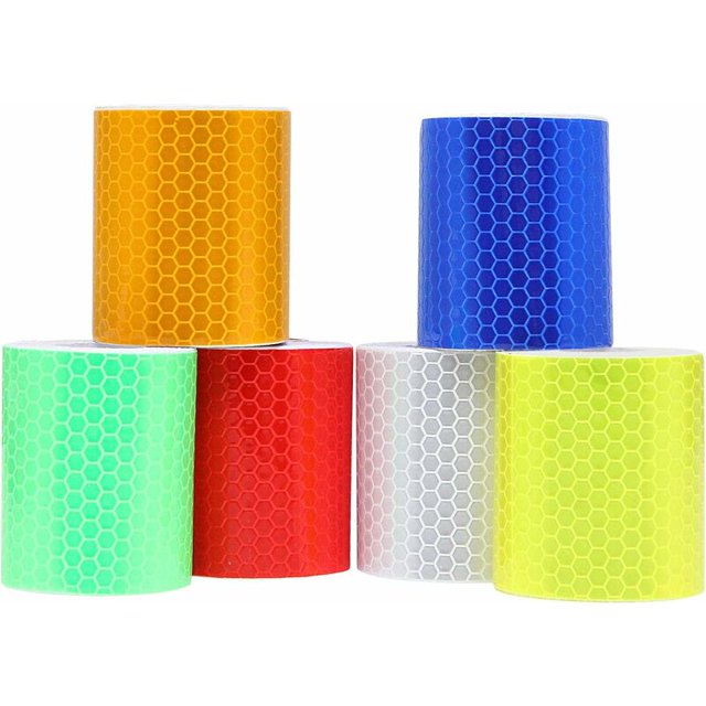 Pack de 6 Cintas de Advertencia Cinta Adhesiva Reflectante de Alto Rendimiento - 50MM x 3M, Ideal para Señalizar Áreas Peligrosas