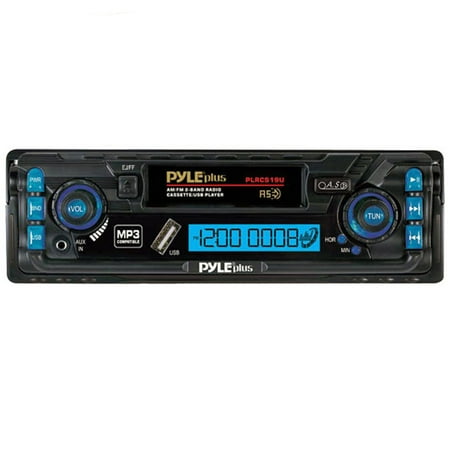 Pyle - PLRCS19U - AM/FM 2 Band Radio Car Cassette Player MP3 Compatible Built-In USB/ AUX-IN