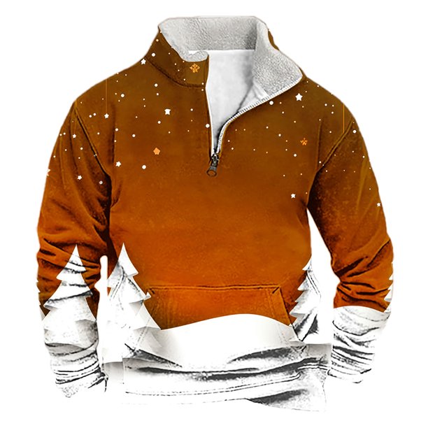 Sudadera sin capucha para hombre, informal, a la moda, con cuello alto, estampado, cremallera, jersey de manga larga, blusa de poliéster para hombre