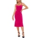thumbnail image 1 of Vestido de terciopelo INSPIRE CHIC para mujer, con tirantes de espagueti, escote en V, vestido de cóctel de cola de pez, XS, rosa intenso, 1 of 5