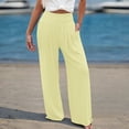thumbnail image 2 of ibiyuan Womans Dress Pants High Waist Palazzo Pants for Women Dressy Loose Fit Women Trousers Drawstring Lounge Pants Women Vacation, 2 of 6