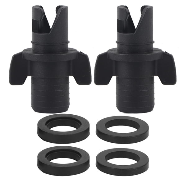 YAHHU Black Inflatable Kayak & Paddleboard Air Valve Connector Adapter – Dual 6/8 Port Rubber Seal – Leakproof Inflation Valve for Boats, SUPs