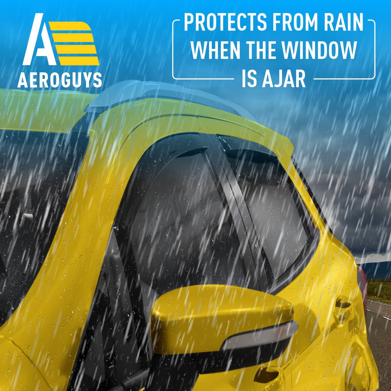 AEROGUYS In-Channel Window Deflectors Extra Durable Window Visors Rain Guards Fit for Ford EcoSport 2018-2024, Sun Visors, Wind Vent Visors, Car Accessories - 4pcs. AG0452