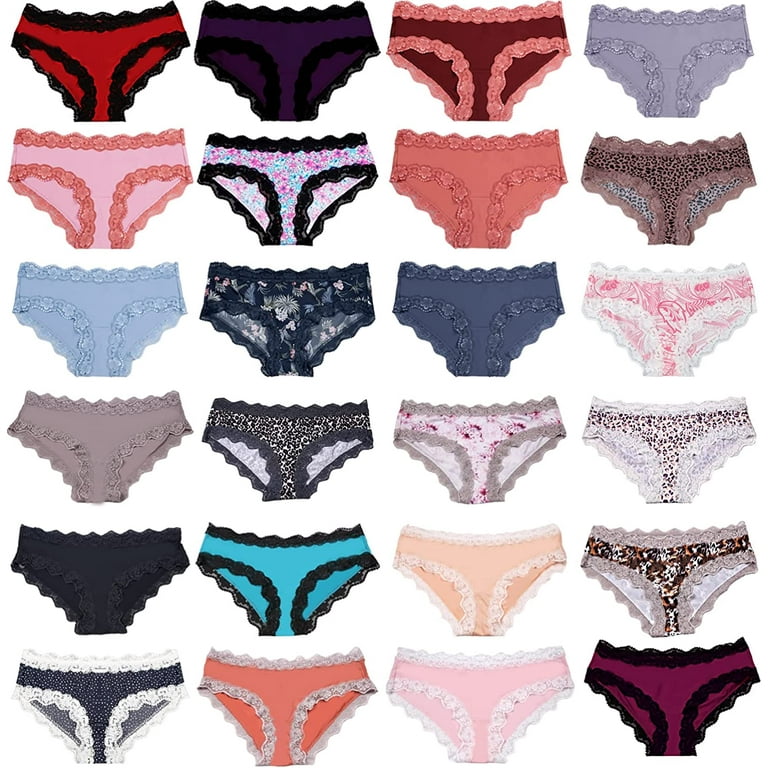 ADOVAKKER Women's Underwear Low Rise Lady Micro Smooth Breathable Briefs  Hipster Panties Multipack, 6pcs-random Color, S : : Fashion