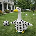 thumbnail image 4 of 23 Inch Soccer Porch Goose Outfit Soccer Ball Print Lawn Goose Costume for Cement Statue Outdoor Yard Patio Garden Game Day Sports Theme Decor Easy Slip-On Decoration 1PC, 4 of 5