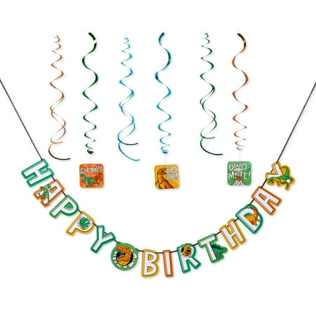 American Greetings Dinosaur Birthday Party Supplies, Banner Kit (7-Pieces)