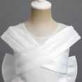 thumbnail image 5 of IBTOM CASTLE White First Communion Dresses for Girls Lace Flower Wedding Bridesmaid Pageant Birthday Baptism Party Formal Maxi Tulle Gown 3-4 Years White - Satin, 5 of 8