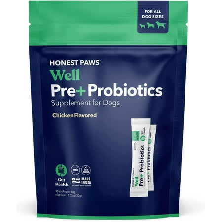 UPC: 0850014320386 | Honest Paws Probiotics for Dogs – Powder Supplement Individual Stick Packs with Digestive Enzymes and Prebiotics Supports Healthy Gut Flora  Digestion and Immune Support Chicken Flavor 30 CT Box