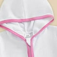 thumbnail image 5 of JDEFEG Little Boys Swimwear Summer Swim Cover up Towel Zipper Hooded Tops Seersucker T Shirt Shorts Set Baby Boy Girl Beachwear Bathing Suit Coverup Swimsuits Pink 6-12 Months, 5 of 6