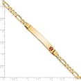 thumbnail image 3 of 14K Yellow Gold Medical Red Enamel Figaro Id Bracelet (7 X 6.5) Made In United States xm565fr-7, 3 of 5